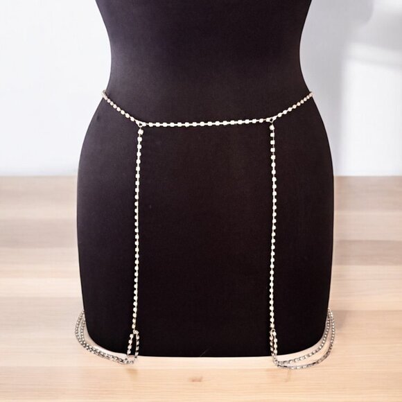 Crystal Thigh Leg Body Chain - Picture 1 of 7